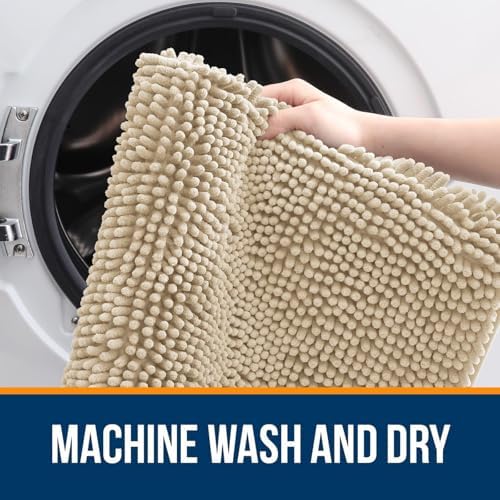 OLANLY Toilet Rugs U-Shaped 24x24, Soft Absorbent Chenille Contour Rugs - Image 5