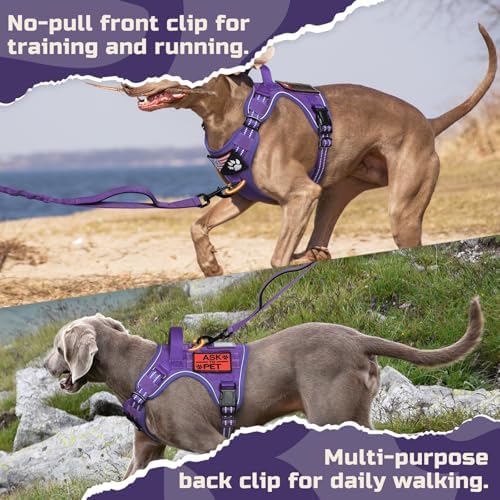 rabbitgoo Tactical Dog Harness for X-Large, No Pull Military Service Vest - Image 6