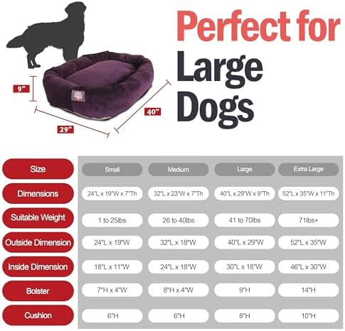 Majestic Pet Micro Velvet Dog Bed, 40 Inch Large, Round Washable - Image 3
