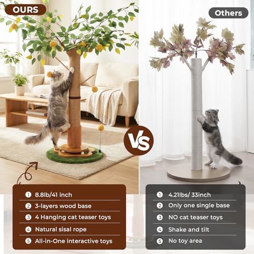 41" Tall Cat Scratching Post for Large Cats - Image 5
