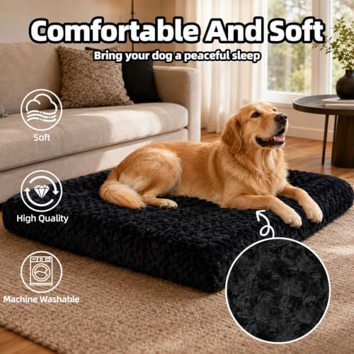 Dog Bed Large Size, Plush Washable Pet Bed Mat, Dog Crate Bed 35"x23" - Image 3