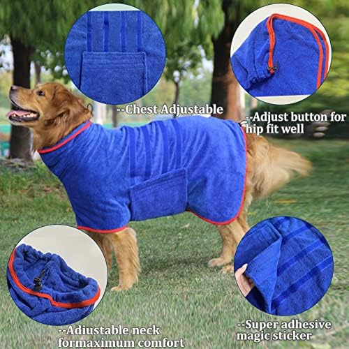 Dog Bathrobe Towel Dog Drying Coat Microfiber Absorbent Fast Drying Robes - Image 3