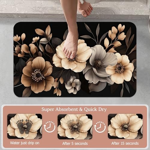 Bath Mat, Quick-Drying Non-Slip Rubber Bath Mats Artistic Absorbent - Image 3