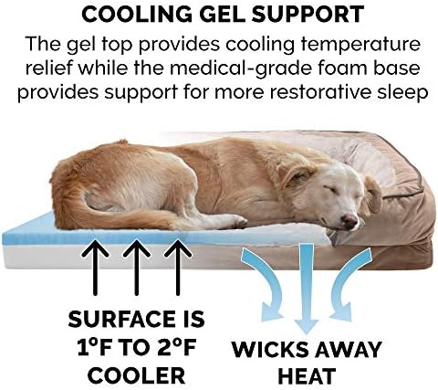 Furhaven Cooling Gel Dog Bed for Medium/Small Dogs w/ Removable Bolsters & - Image 3