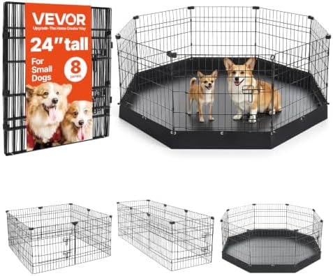 VEVOR Dog Playpen, 24 Inch 8-Panel Metal Puppy Pen by VEVOR