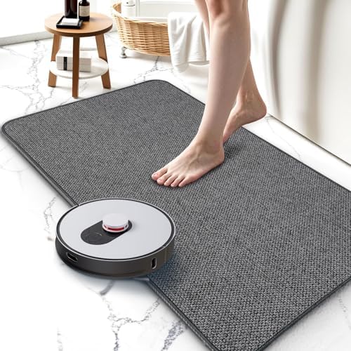 Bathroom Rugs 17x27Inch, Thin Bath Mat by HOMTEB