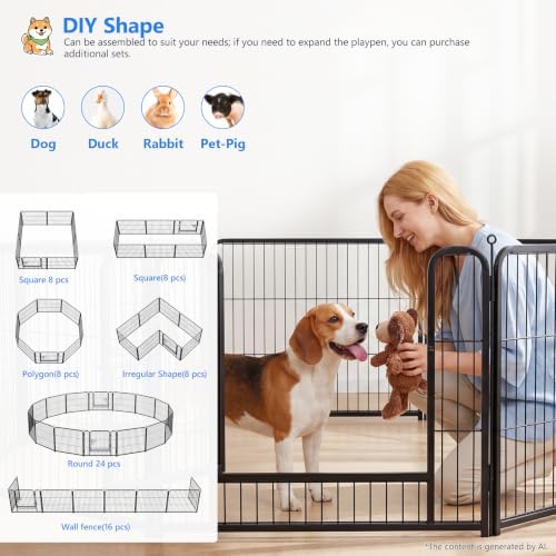 Dog Playpen Outdoor, 24 Inch Height 16 Panels Foldable Dog Pens Outside - Image 4