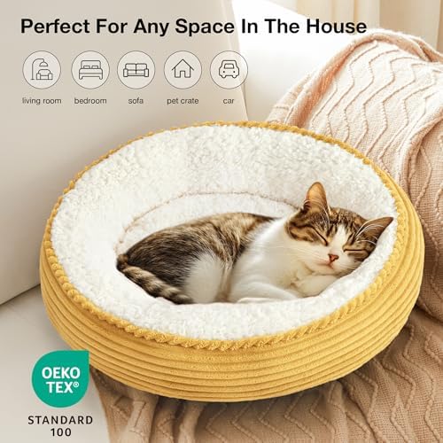 Love's cabin Round Donut Cat and Dog Cushion Bed, 20in Pet Bed - Image 6
