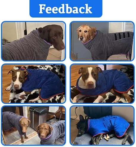 Dog Bathrobe Towel Dog Drying Coat Microfiber Absorbent Fast Drying Robes - Image 5