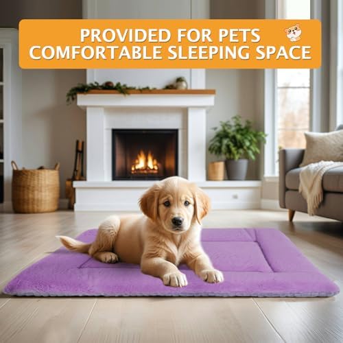 Reversible Dog Bed Mat with Plush and Corn Velvet, Soft Warm Pet Cushion - Image 6