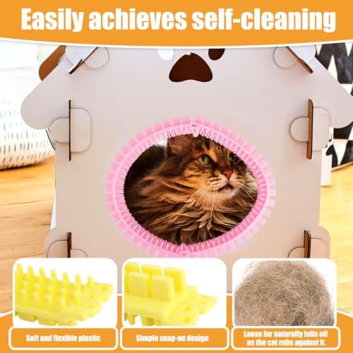 Cat Self Groomer Arch for Cardboard Boxes, DIY Tunnel Self-Grooming Brush Hole - Image 4
