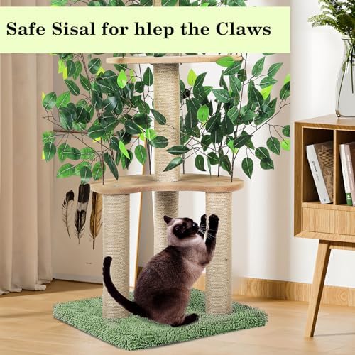 Cat Tree with Leaves, Cat Tower - Image 6