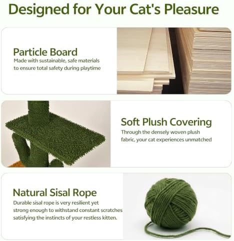Cactus Floor-to-Ceiling Cat Tree, Adjustable Height - Image 5
