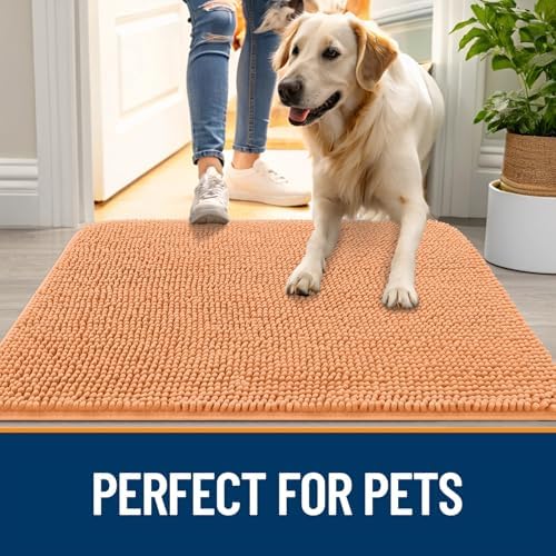 OLANLY Dog Door Mat for Muddy Paws 45x27, Super Absorbent Chenille Mud Mat - Image 6