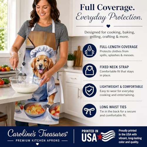 Caroline's Treasures Golden Retriever The Chef Apron Cooking Kitchen Server - Image 4