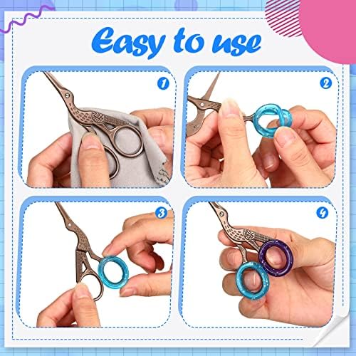 24 Pcs Silicone Scissor Finger Rings Pet Grooming Shear Inserts, 8 Colors - Image 3