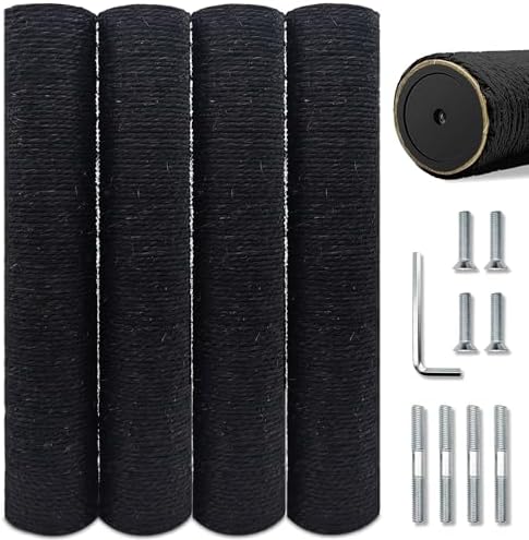 4PCS Gothic Cat Tree Replacement Post, 15.7in M8 Sisal Refill Pole by SIYIPURR