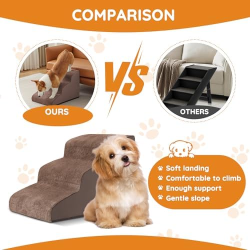 Ahpmeoa Dog Stairs for Small Dogs 11.8" H, Dog Ramp for Bed - Image 4