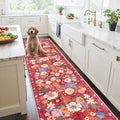 Red Floral Hallway Runner Rug 2x10 by WelcometoBabovid