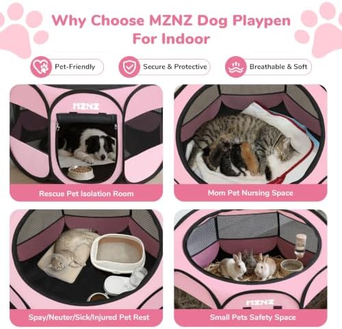 Dog Cat Small Animal Puppy Playpen Crate, Whole Pink - Image 3