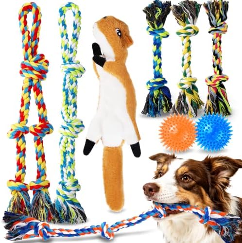 Forfon 9 Pack Dog Rope Toy Set for Large Dogs, Tough Dog Chew Toys for by Forfon