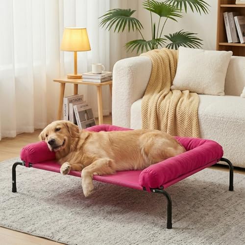 Cooling Elevated Dog Bed for Large Dogs, Outdoor Raised Dog Beds Dogs Cot by WESTERNHOME