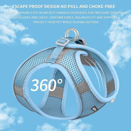 AIITLE Dog Harness and Leash Set, Step-in Puppy Pet Vest, Pure Blue XL - Image 4