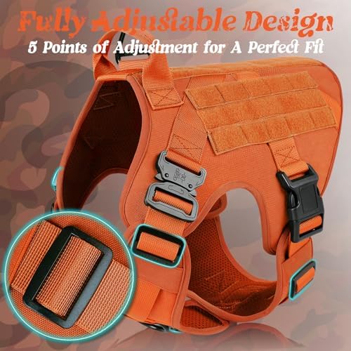 rabbitgoo Tactical Dog Harness for Medium, Heavy Duty Military No Pull Vest - Image 6