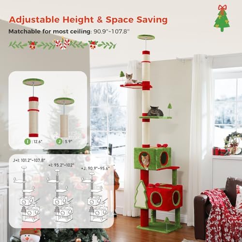 PEQULTI 90.9''-107.8'' Floor to Ceiling Cat Tree - Image 2