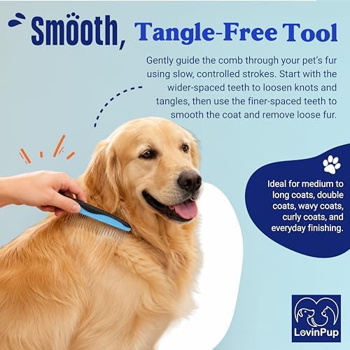 Pet Metal Comb for Dogs and Cats – Detangling Comb - Image 4
