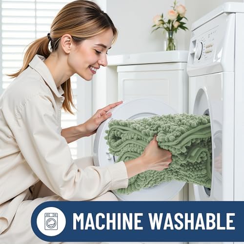 Smiry Bathroom Rugs 32X20, Extra Soft Rubber Backing Chenille Bath Mats - Image 6