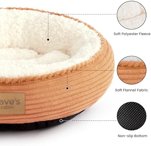 Love's cabin Round Donut Cat and Dog Cushion Bed, 24in Pet Bed - Image 2