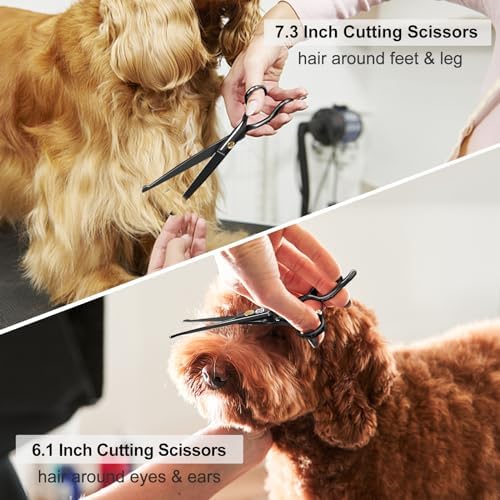 CIICII Dog Grooming Scissors Kit, 7 Inch Safety Pet Cat Shears Set - Image 5