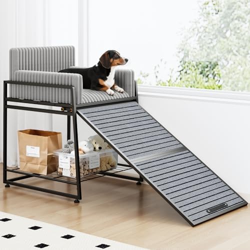 Dog Window Perch with Stairs and Storage, Pet Stairs Ramp with Seat by nigwet