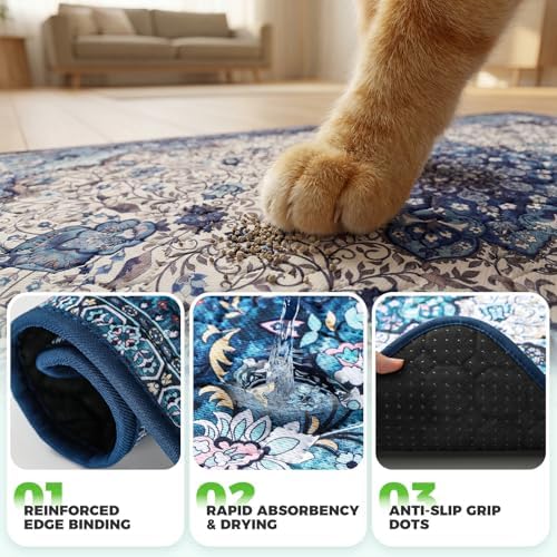 Hompet Cat Litter Mat 2 Pack, 48x72 Large Machine Washable Trapping Mats - Image 5