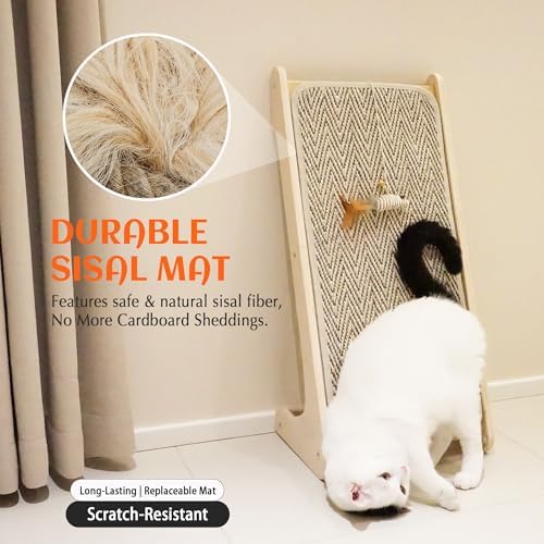 PETKARAY Cat Scratcher, Sisal Cat Scratching Ramp, L Shape Scratch Board - Image 5
