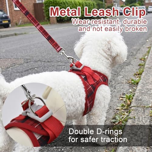 AIITLE Step in Dog Harness and Leash Set Plaid Adjustable - Image 7