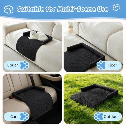 Cooling Dog Bed Mats with Neck & Head Support, 31.5 x 23.62 inch Black - Image 6