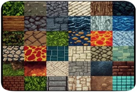 Manfei Video Game Bathroom Rug, Pixelated Themed Game Non Slip Bath Mat - Image 3