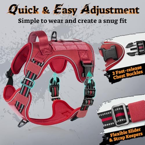 rabbitgoo Tactical Dog Harness Medium Sized, No Pull Service Pet Vest - Image 4