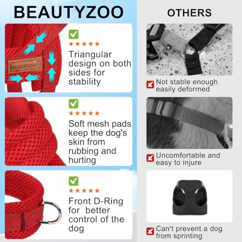 BEAUTYZOO Dog Harness for Large Dogs, No Pull Step in Pet Vest and Leash Set - Image 4