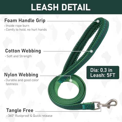 GAMUDA Small Pet Harness Collar and Leash Set, Step in No Chock No Pull Linen - Image 6