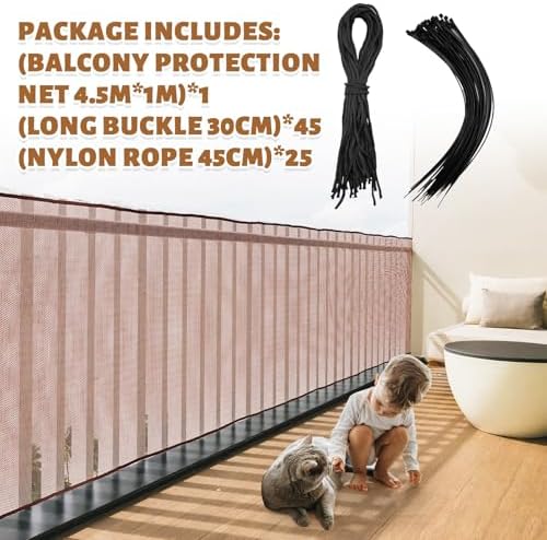 Hosuly Banister Guard Balcony Netting, 15 x 3.3 ft, 1 Set - Image 3