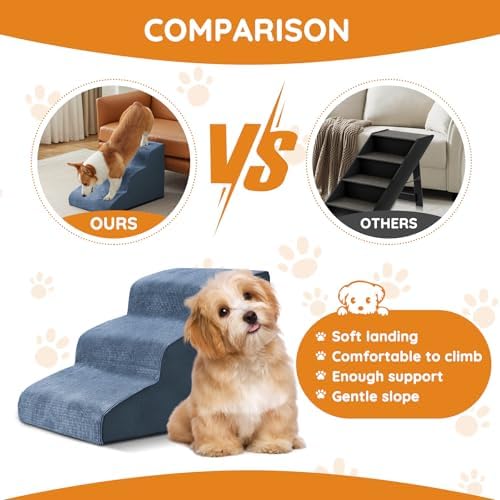 Ahpmeoa Dog Stairs for Small Dogs 22.6" H, Dog Ramp for Bed - Image 4