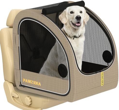 PAWZIDEA Portable Dog Crate for Car Travel, Medium & Large Dogs Up to 80lbs by PAWZIDEA-Inlovejoywelive