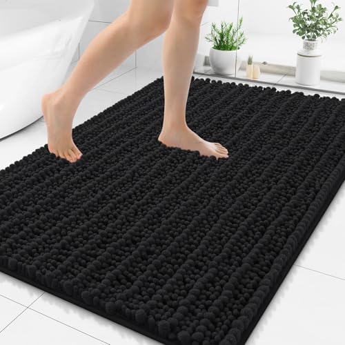 Smiry Bathroom Rugs 50X30, Extra Soft Rubber Backing Chenille Bath Mats by Smiry