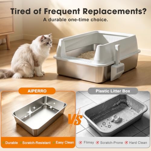 AIPERRO Stainless Steel Litter Box - Image 3