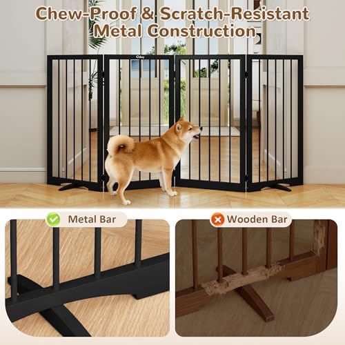 32" Extra Tall Free Standing Dog Gate Indoor, Foldable Pet Gate - Image 4