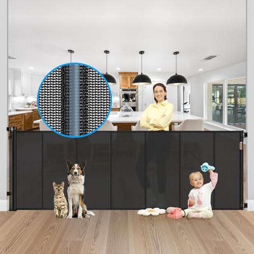 Reinforced 42" Tall X 120" Extra Wide Retractable Baby Gate Extra Long Baby by Babyproofingoutletcovers