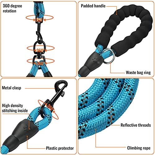 Double Dog Leash Reflective Detachable Coupler &360° Swivel Tangle Free - Image 3